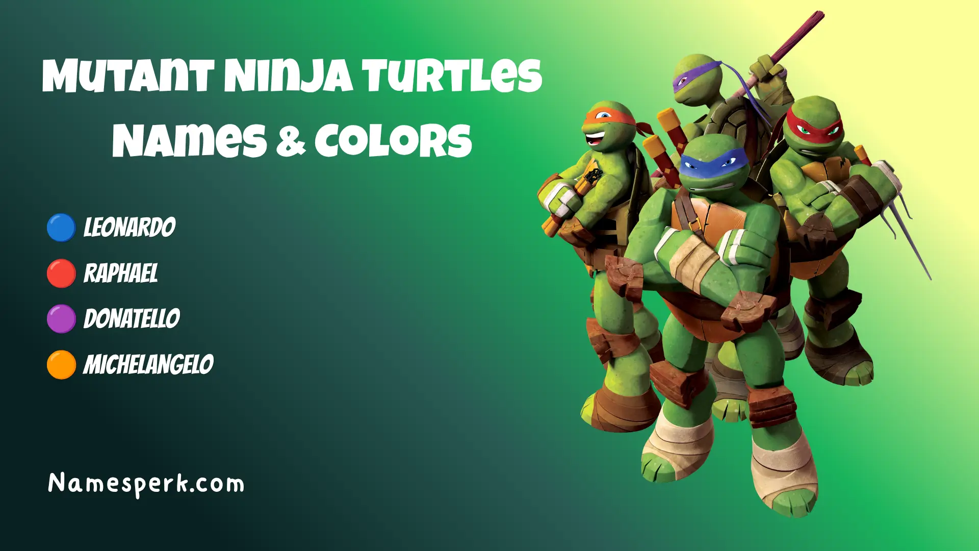 Mutant Ninja Turtles colors and names